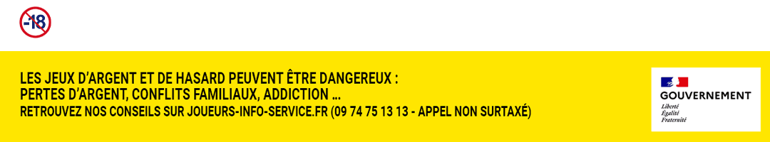 Les jeux d'argent et de hasard peuvent être dangereux : pertes d'argent, conflits familiaux, addiction...